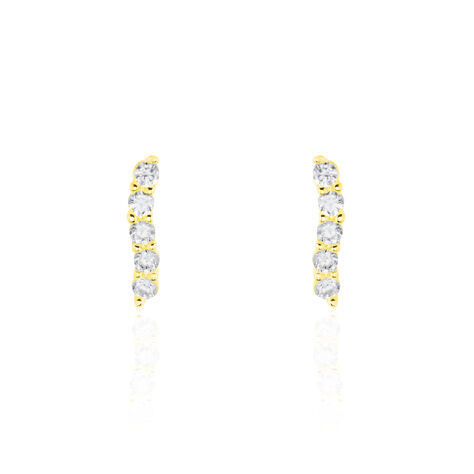 Boucles D'oreilles Pendantes Dahina Or Jaune Oxyde De Zirconium - Boucles d'oreilles Pendantes Femme | Marc Orian