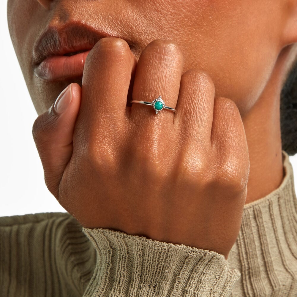 Bague Cyprien Argent Blanc Amazonite - Bijoux fantaisie Femme | Marc Orian
