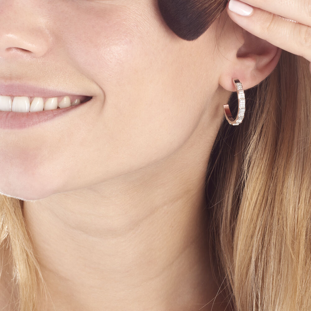 Créoles Nevada Rondes Argent Blanc Oxyde De Zirconium - Créoles Femme | Marc Orian