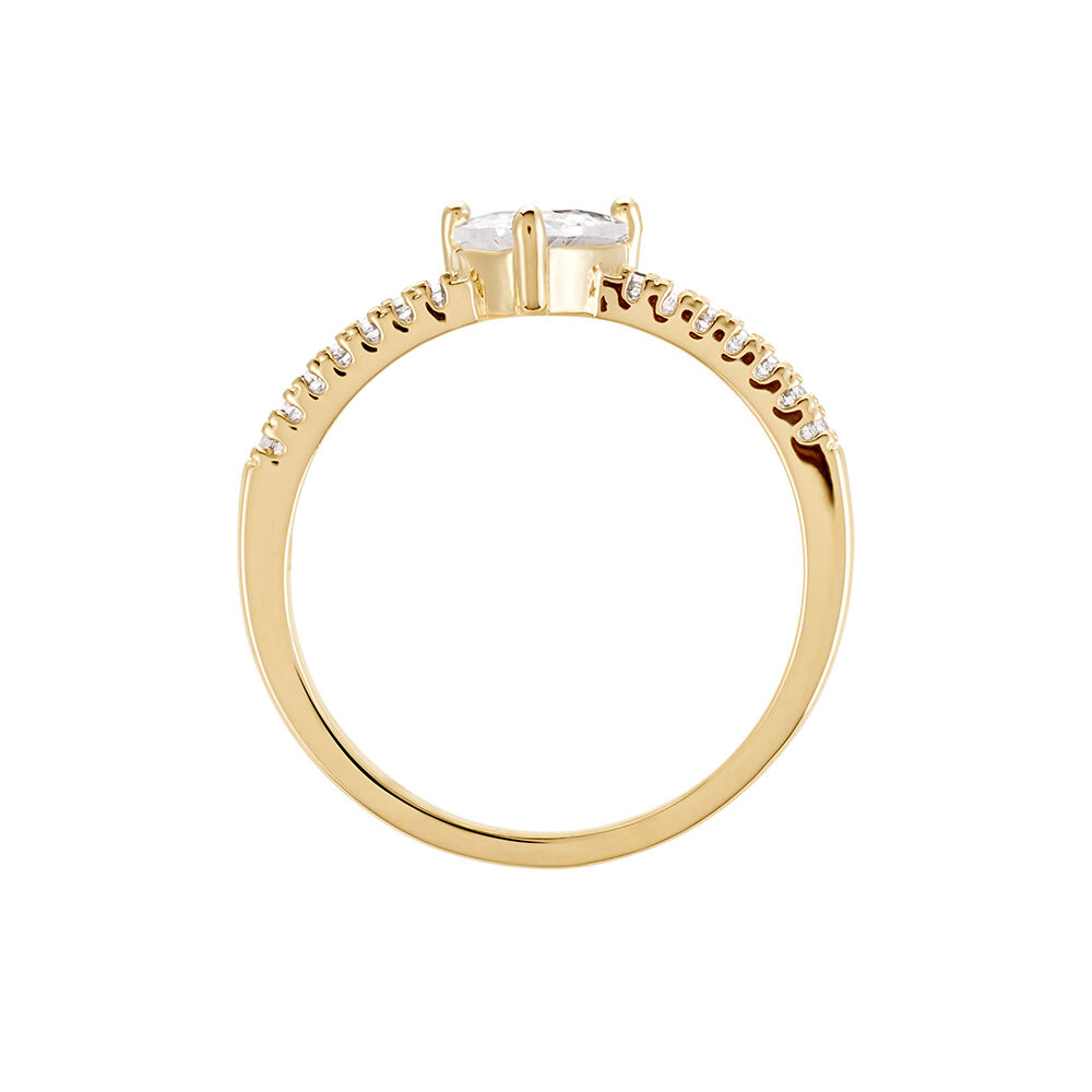 Bague Crush Plaqué Or Jaune Oxyde De Zirconium - Solitaires Femme | Marc Orian