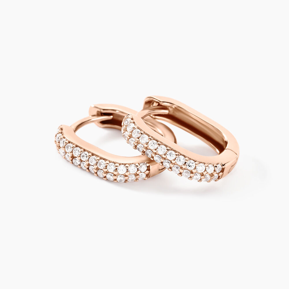 Cr&eacute;oles Sattya Argent Rose Oxyde De Zirconium - Cr&eacute;oles Femme | Marc Orian
