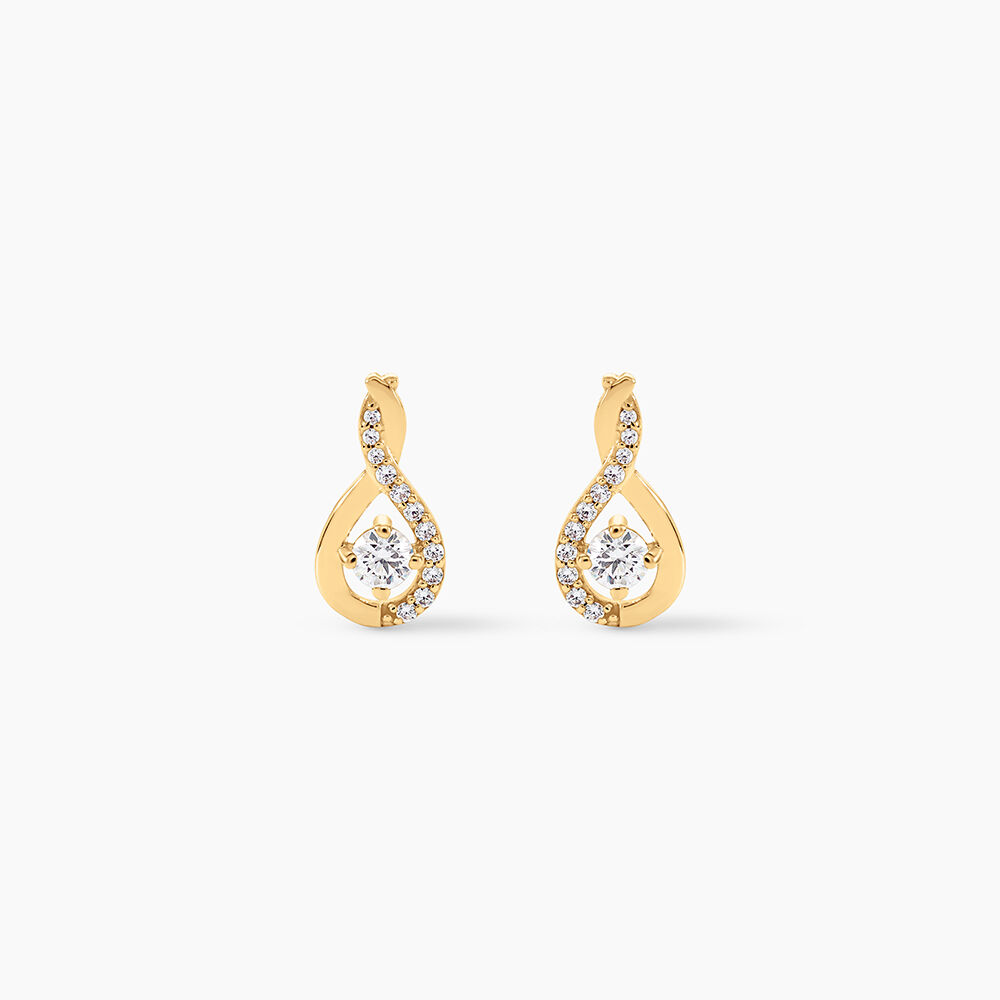 Boucles D'oreilles Pendantes Evana Or Jaune Oxyde De Zirconium - Pendantes Femme | Marc Orian