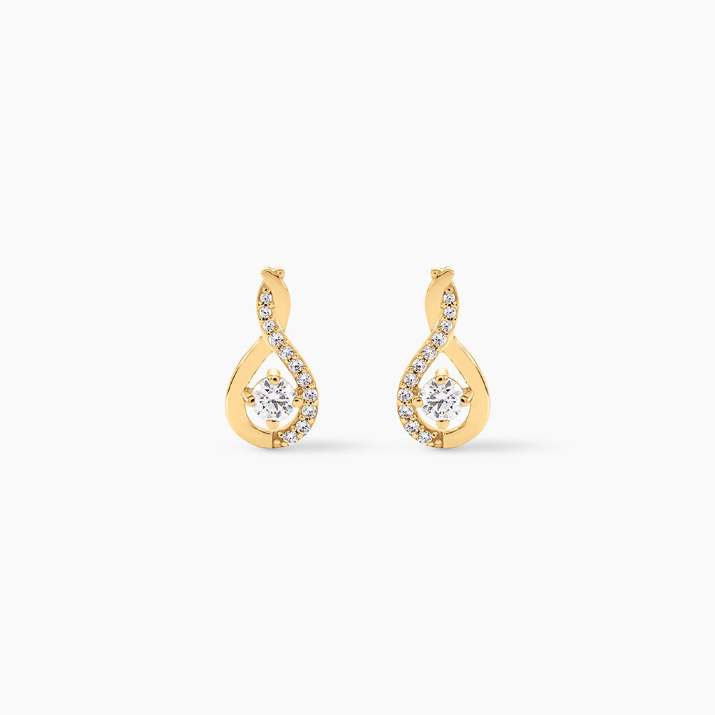 Boucles D'oreilles Pendantes Evana Or Jaune Oxyde De Zirconium - Pendantes Femme | Marc Orian