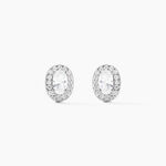Boucles D'oreilles Puces Albertina Argent Blanc Oxyde De Zirconium - Puces Femme | Marc Orian