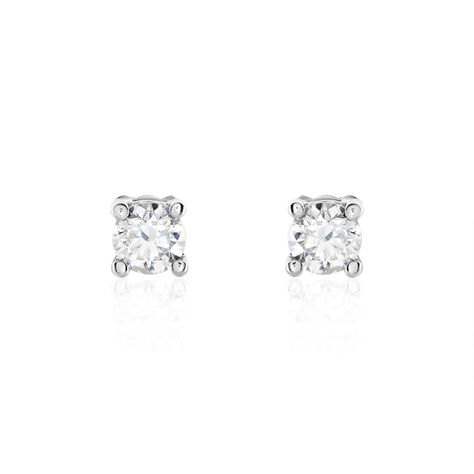 Boucles D'oreilles Puces Victoria Or Blanc Diamant - Puces Femme | Marc Orian