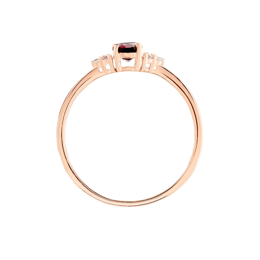 Bague Diapre Or Rose Rhodolite Oxyde De Zirconium - Bagues avec pierre Femme | Marc Orian