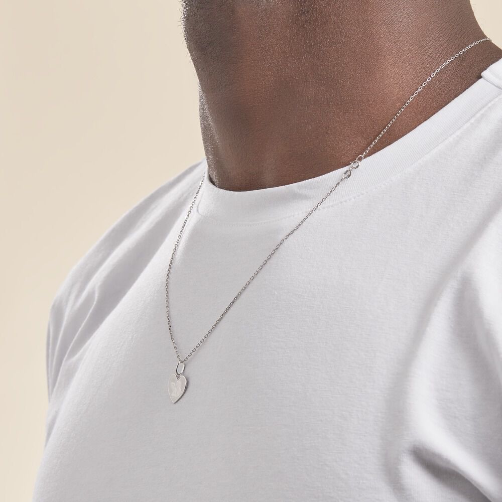 Pendentif Ange Coeur Or Blanc - Bijoux personnalisés Famille | Marc Orian