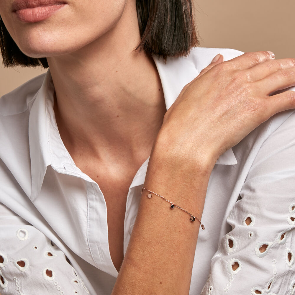 Bracelet Lorainne Argent Bicolore Oxyde De Zirconium - Bracelets Medailles Femme | Marc Orian
