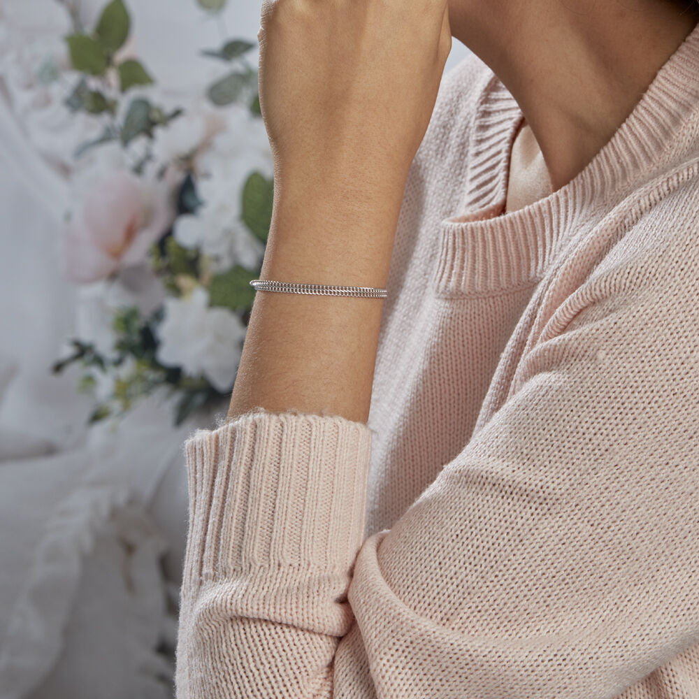 Bracelet Anne-sylvieae Argent Blanc - Bracelets mailles Femme | Marc Orian