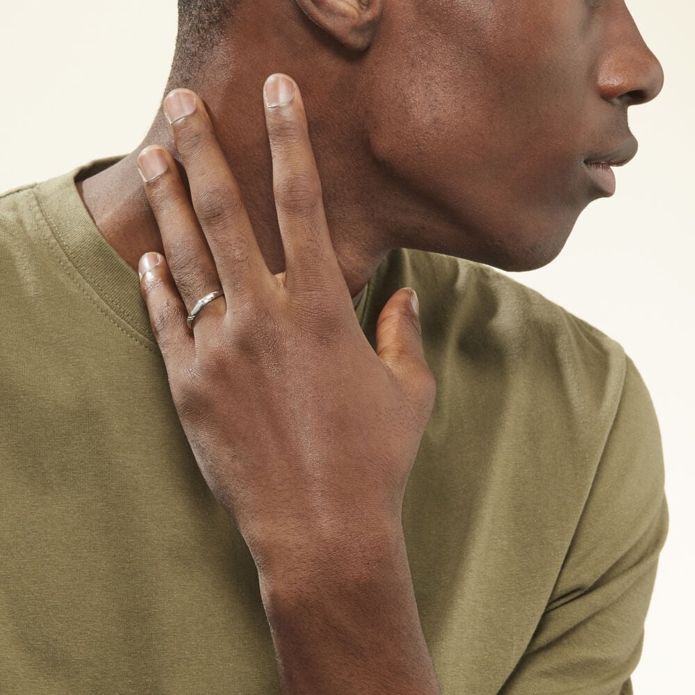 Alliance Soriya Demi Jonc Classique Argent Blanc - Alliances duo Famille | Marc Orian