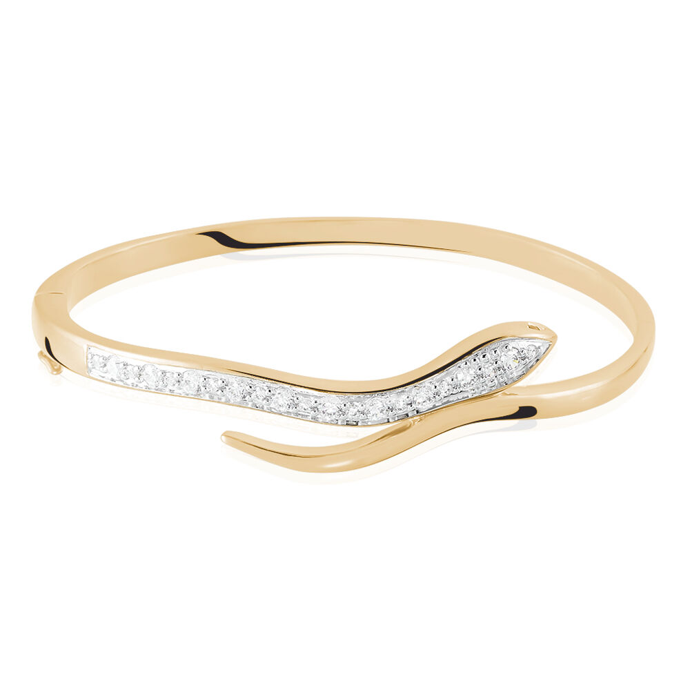 Bracelet Jonc Reyyanae Plaqu&eacute; Or Jaune Oxyde De Zirconium - Bracelets joncs Femme | Marc Orian