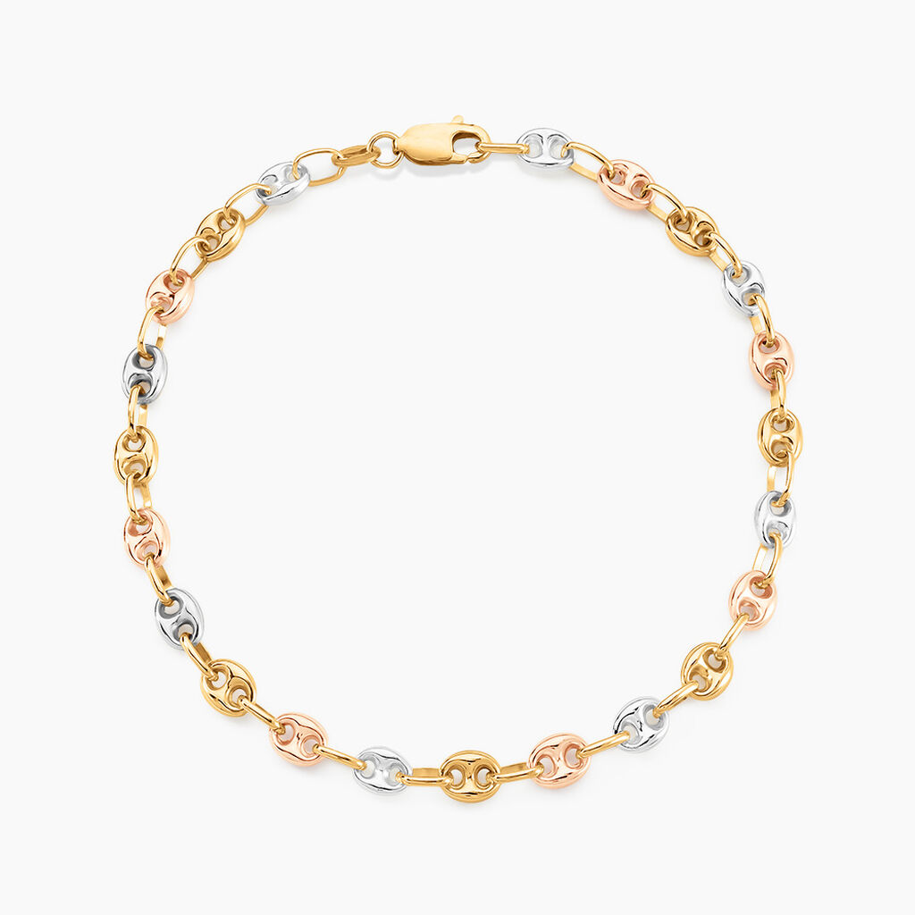 Bracelet Maille Dami Maille Grain De Cafe Or Tricolore - Bracelets mailles Femme | Marc Orian