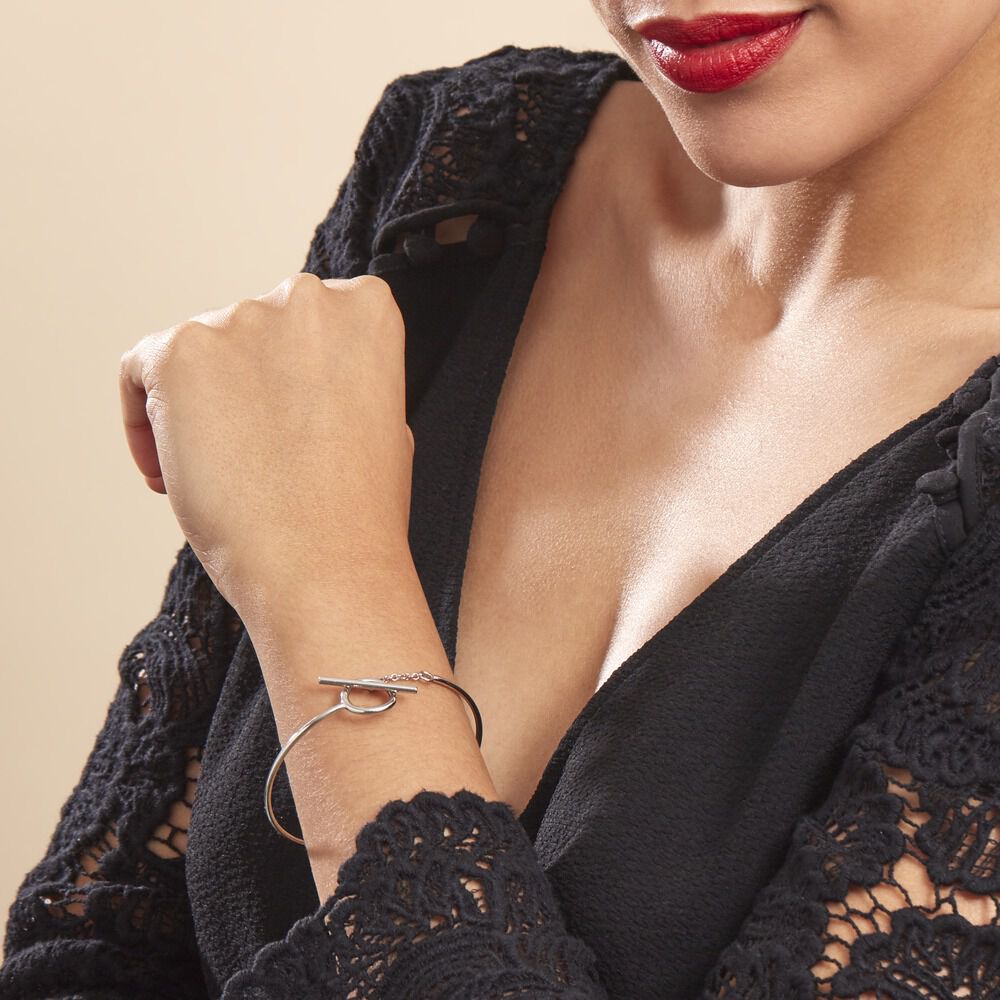 Bracelet Jonc Marie-capucine Argent Blanc - Bracelets joncs Femme | Marc Orian