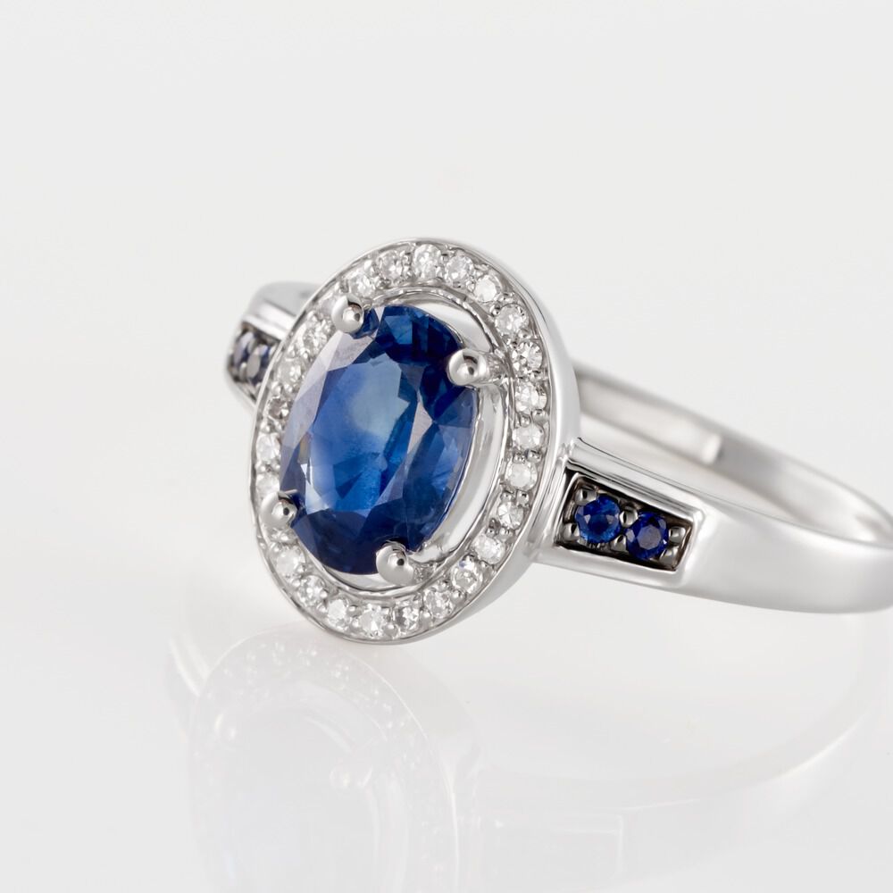 Bague Primevere Or Blanc Saphir Et Diamant - Solitaires Femme | Marc Orian