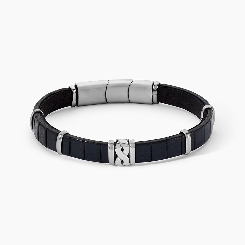 Bracelet Jourdan Chip Cuir Noir - Bracelets cuir Homme | Marc Orian