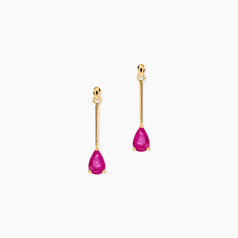 Boucles D'oreilles Pendantes Pluie D'Eclat Or Jaune Rubis - Boucles d'oreilles mariage Femme | Marc Orian