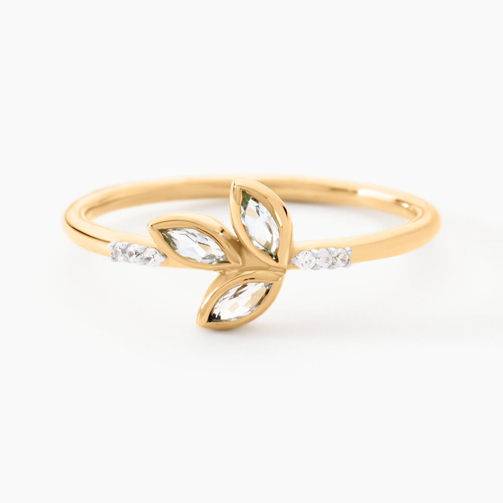 Bague Oc&eacute;an Or Jaune Topaze Oxyde De Zirconium - Bagues pierres fines Femme | Marc Orian
