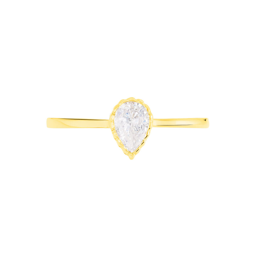 Bague Solitaire Kadidja Or Jaune Oxyde De Zirconium - Solitaires Femme | Marc Orian