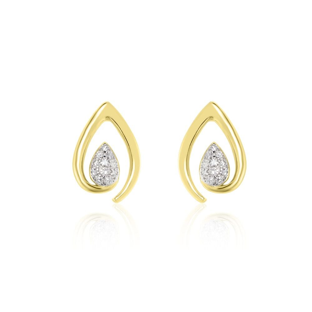 Boucles D'oreilles Or Jaune Sheilana Diamants - Puces Femme | Marc Orian