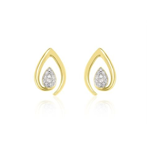 Boucles D'oreilles Or Jaune Sheilana Diamants - Puces Femme | Marc Orian