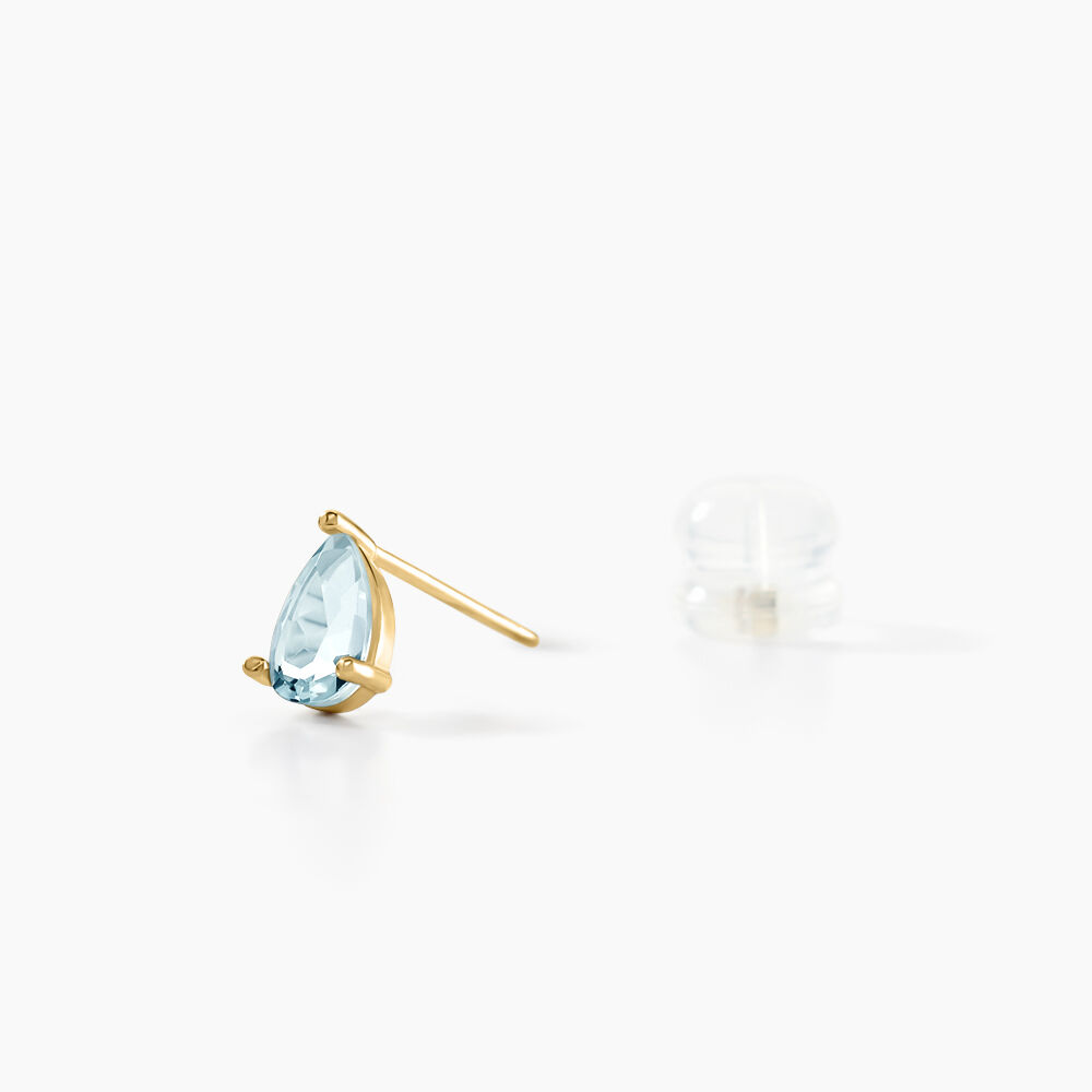 Boucles D'oreilles Puces Goutte Or Jaune Topaze - Puces Femme | Marc Orian