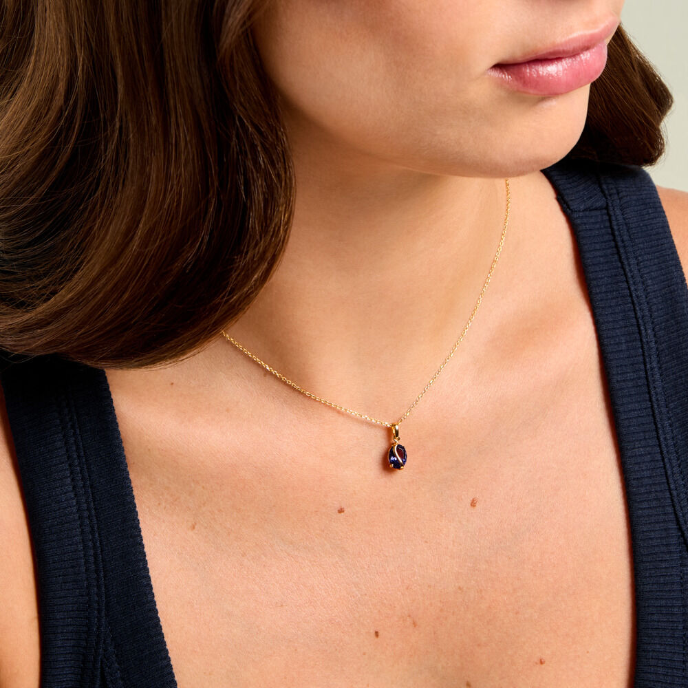 Pendentif Prudencia Argent Dor&eacute; A L'Or 750/1000 Am&eacute;thyste - Bijoux fantaisie Femme | Marc Orian
