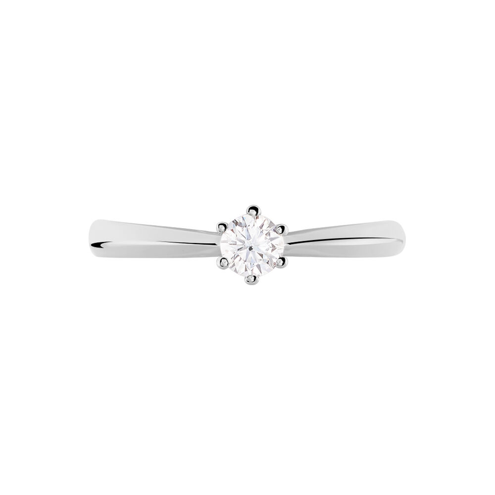 Bague Solitaire Veronika Or Blanc Diamant - Parures de mariage Femme | Marc Orian