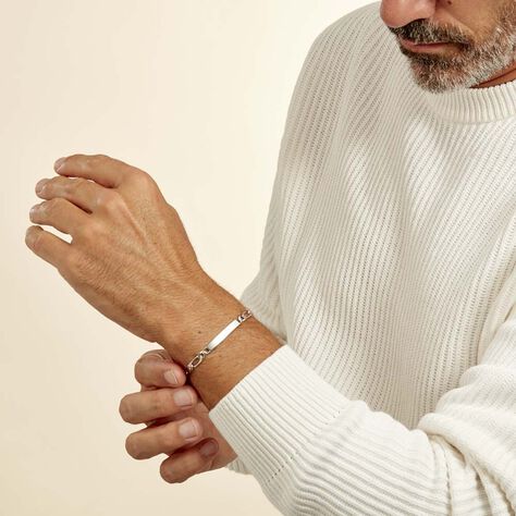 Bracelet Identité Anilo Argent Blanc - Gourmettes Homme | Marc Orian