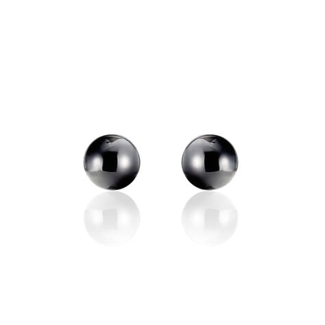 Boucles D'oreilles Puces Orbe Argent Blanc Céramique - Puces Femme | Marc Orian