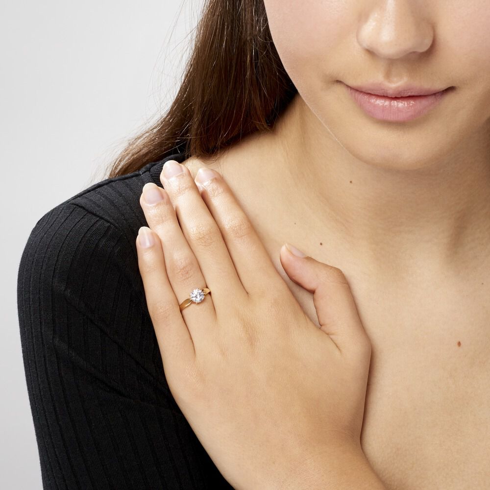 Bague Solitaire Illyana Or Jaune Oxyde De Zirconium - Solitaires Femme | Marc Orian