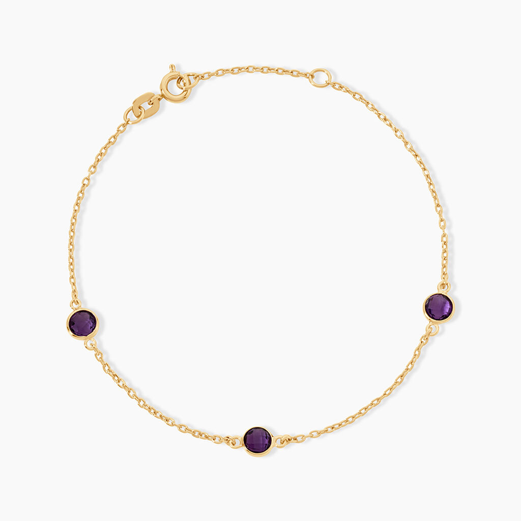 Bracelet Cressida Argent Dor&eacute; A L'Or 750/1000 Am&eacute;thyste - Bracelets cha&icirc;nes Femme | Marc Orian