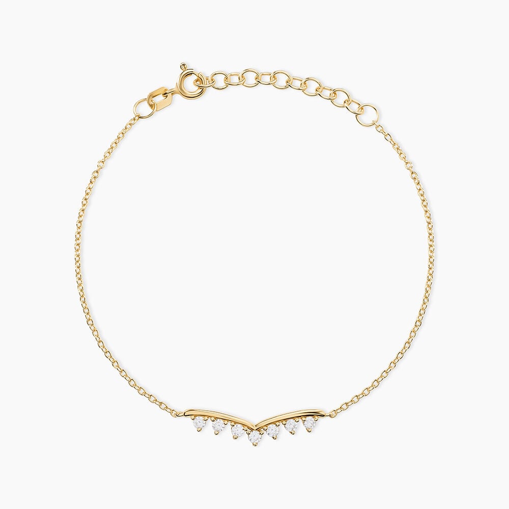 Bracelet Ombeline Argent Dor&eacute; A L'Or 750/1000 Oxyde De Zirconium - Bracelets cha&icirc;nes Femme | Marc Orian