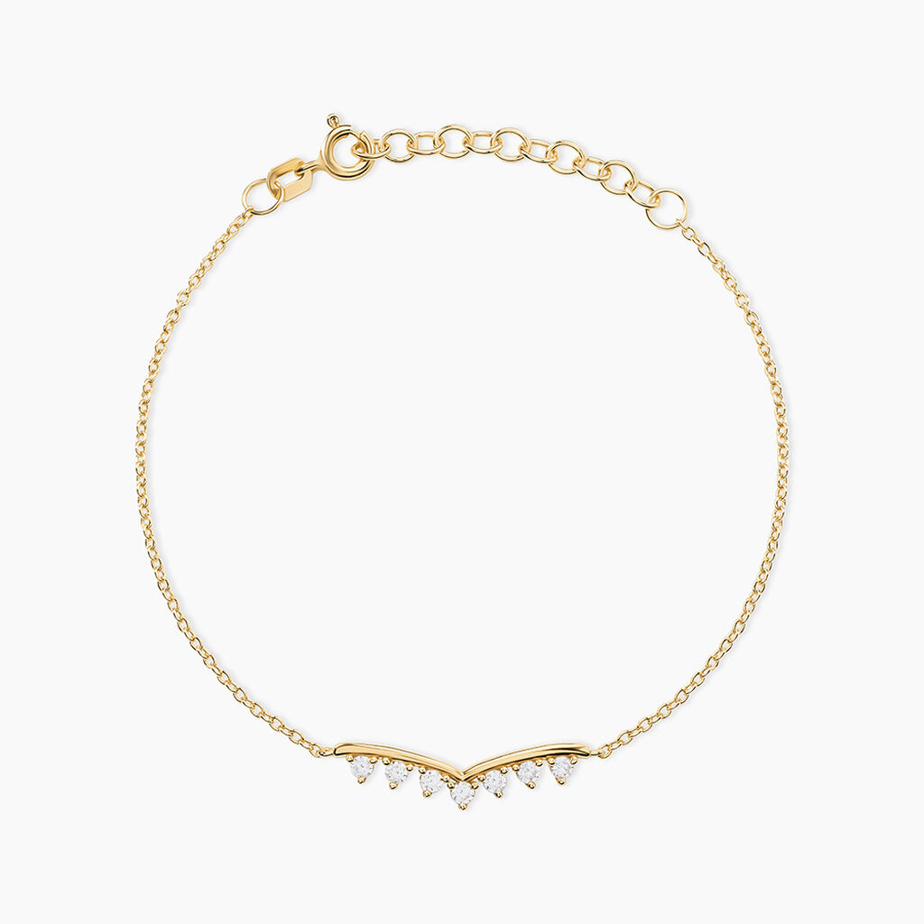 Bracelet Ombeline Argent Dor&eacute; A L'Or 750/1000 Oxyde De Zirconium - Bracelets cha&icirc;nes Femme | Marc Orian