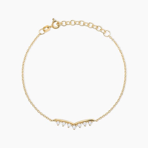 Bracelet Ombeline Argent Dor&eacute; A L'Or 750/1000 Oxyde De Zirconium - Bracelets cha&icirc;nes Femme | Marc Orian