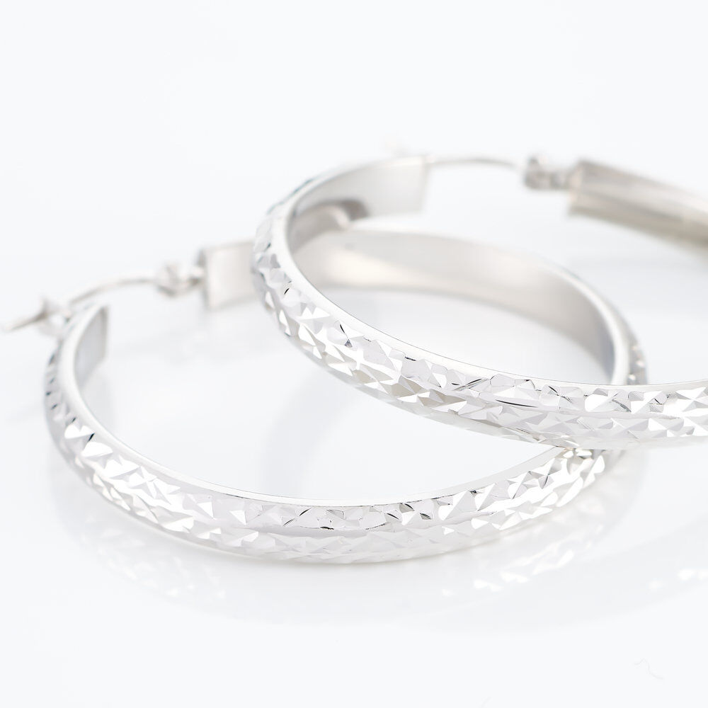 Créoles Argent Blanc Esmee - Créoles Femme | Marc Orian