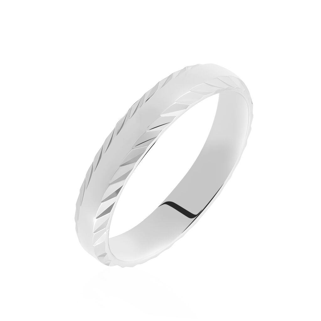 Alliance Nene Ruban Plat Argent Blanc - Alliances duo Famille | Marc Orian