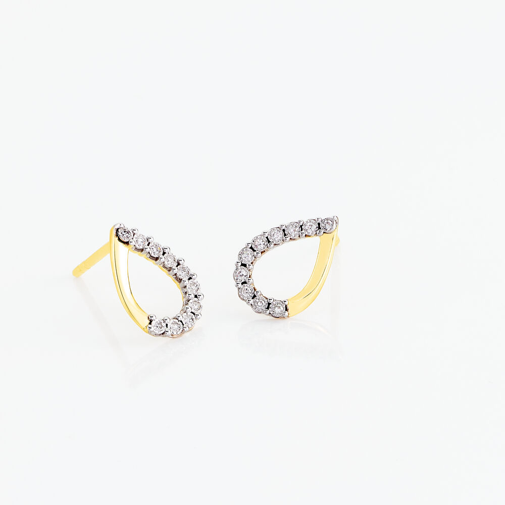 Boucles D'oreilles Puces Chrystalise Or Jaune Diamant -  Femme | Marc Orian