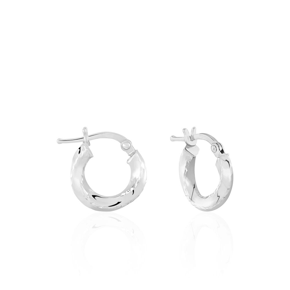 Créoles Argent Blanc Diane - Créoles Femme | Marc Orian