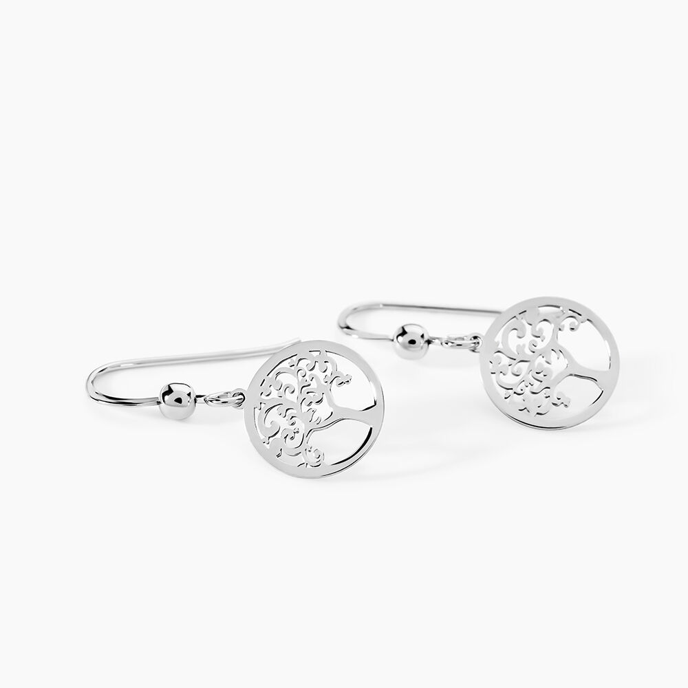 Boucles D'oreilles Pendantes Marijan Argent Blanc - Pendantes Femme | Marc Orian