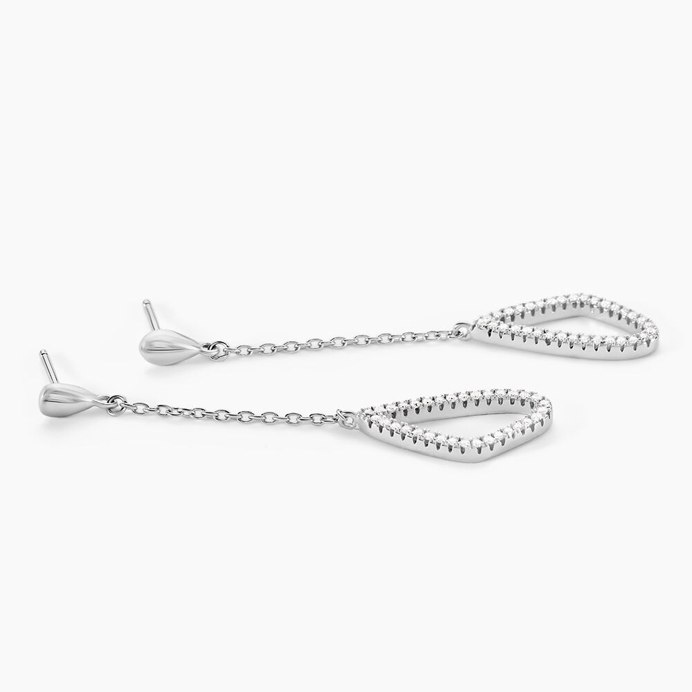 Boucles D'oreilles Pendantes Rosemay Argent Blanc Oxyde De Zirconium - Nouveautés Femme | Marc Orian