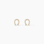 Boucles D'oreilles Puces Elouen Fer A Cheval Or Jaune Oxyde - Puces Femme | Marc Orian