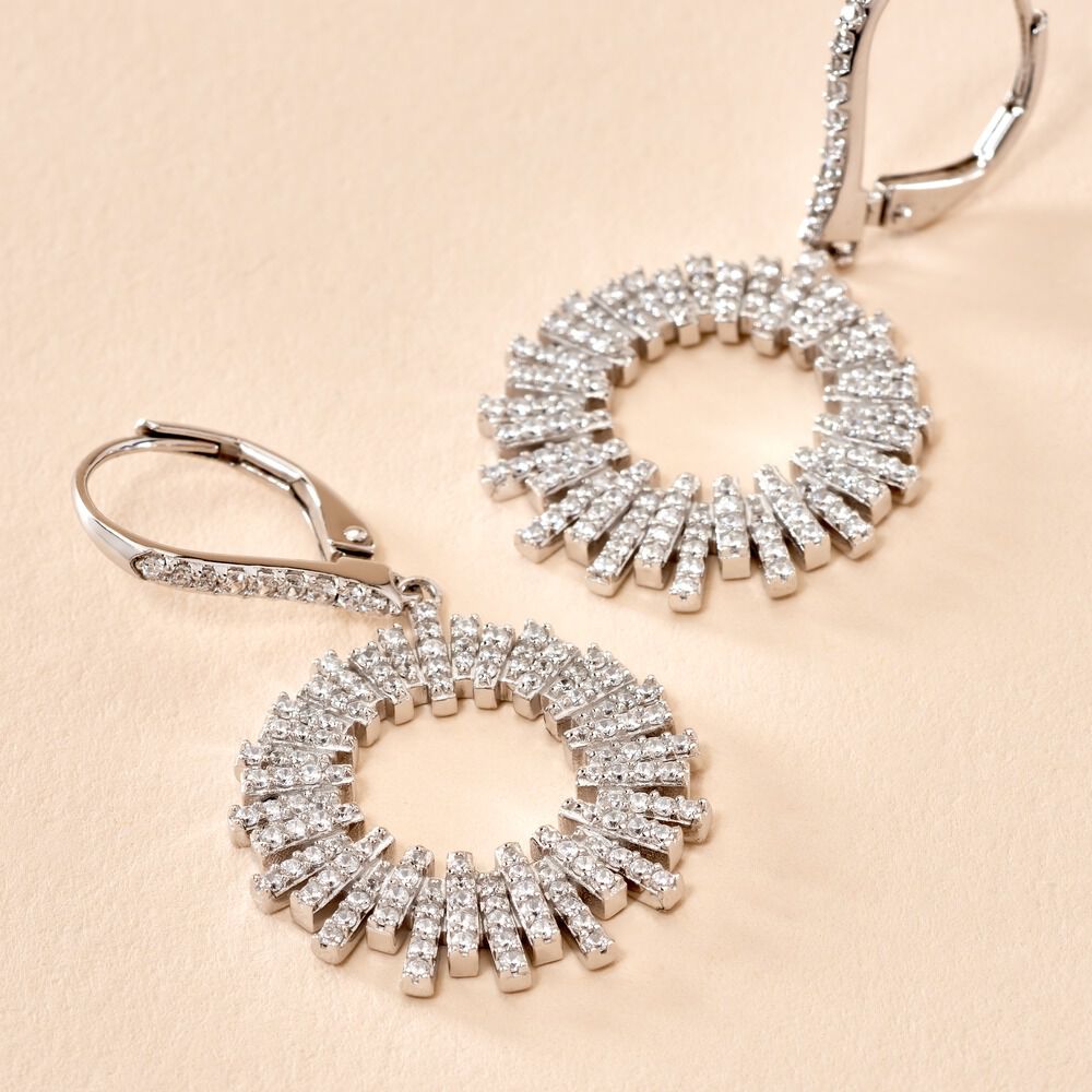 Cr&eacute;oles Doretta Argent Blanc Oxyde De Zirconium - Cr&eacute;oles Femme | Marc Orian