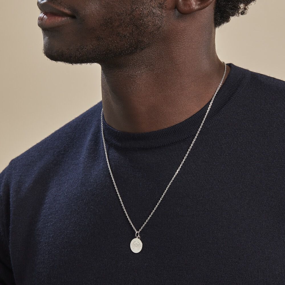 Pendentif Zodiaque Rond Argent Blanc - Bijoux personnalisés Famille | Marc Orian