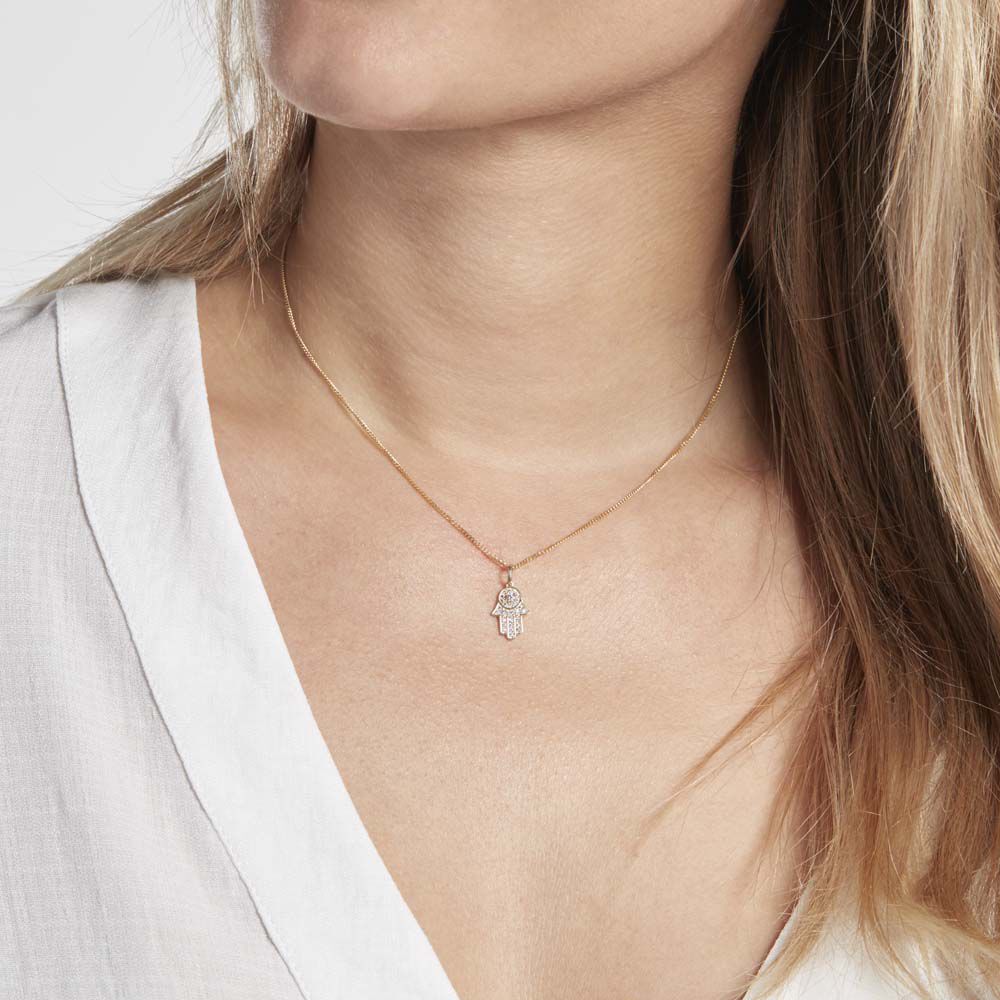 Pendentif Fatima Or Jaune Oxyde De Zirconium - Pendentifs Femme | Marc Orian