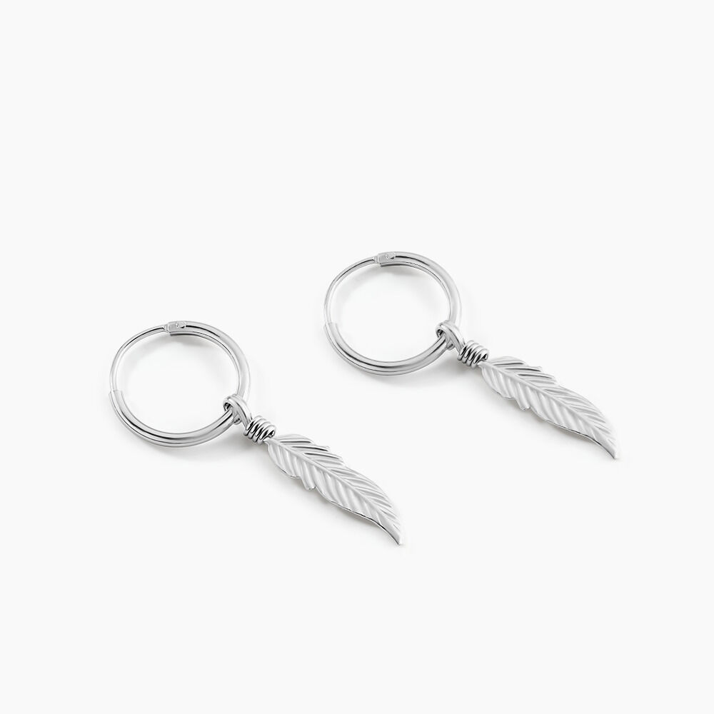 Créoles Elvyn Argent Blanc - Créoles Femme | Marc Orian