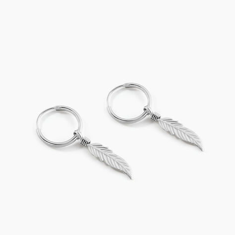 Créoles Elvyn Argent Blanc - Créoles Femme | Marc Orian