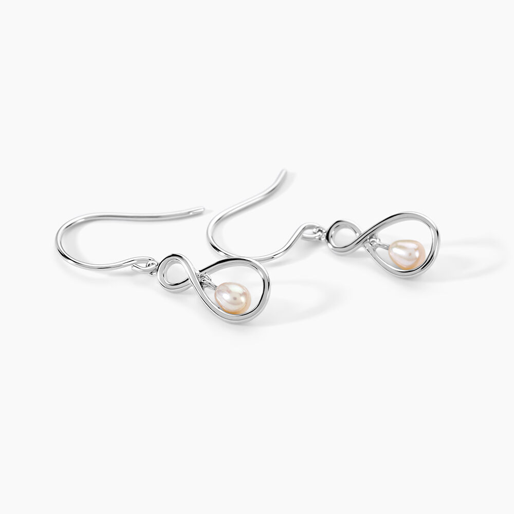 Boucles D'oreilles Pendantes Walae Argent Blanc Perle De Culture - Pendantes Femme | Marc Orian