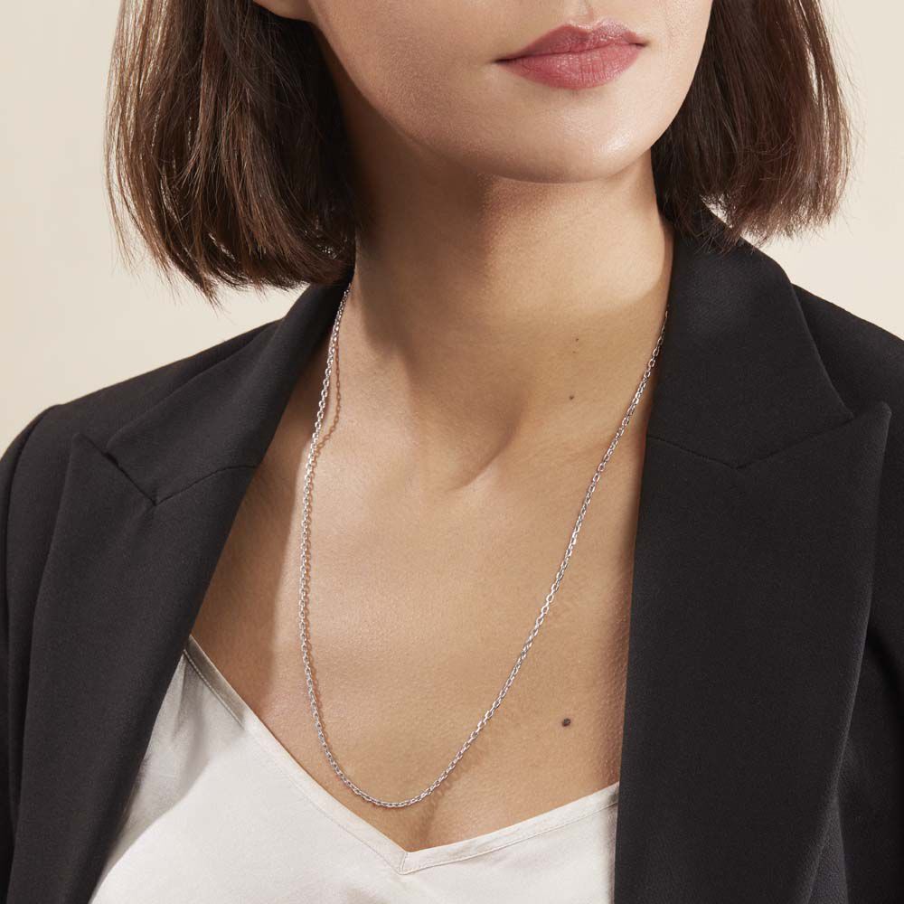Chaîne Claudine Maille Forçat Argent Blanc - Chaines Famille | Marc Orian