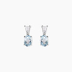 Boucles D'oreilles Puces Annchen Or Blanc Topaze Et Oxyde De Zirconium - Puces Femme | Marc Orian