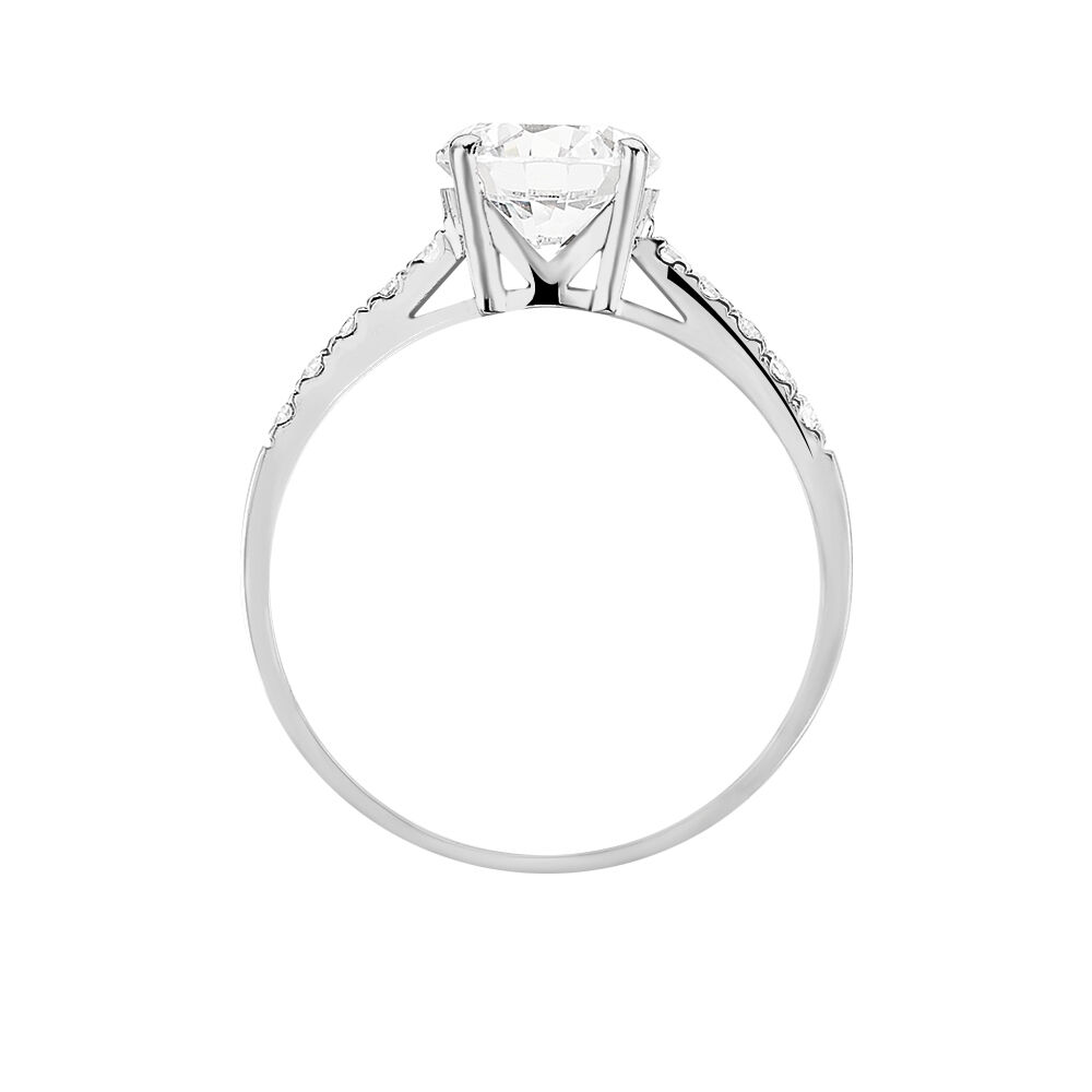 Bague Solitaire Terese Or Blanc Oxyde De Zirconium -  Femme | Marc Orian